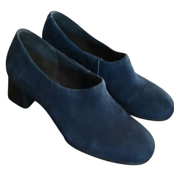 Camper Kara? chunky heel Navy suede slip on shoes 36/ US 6 - Picture 1 of 9